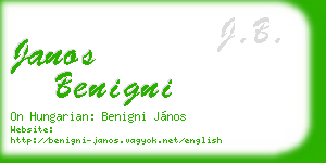 janos benigni business card